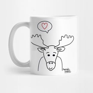 Love moose in yellow Mug